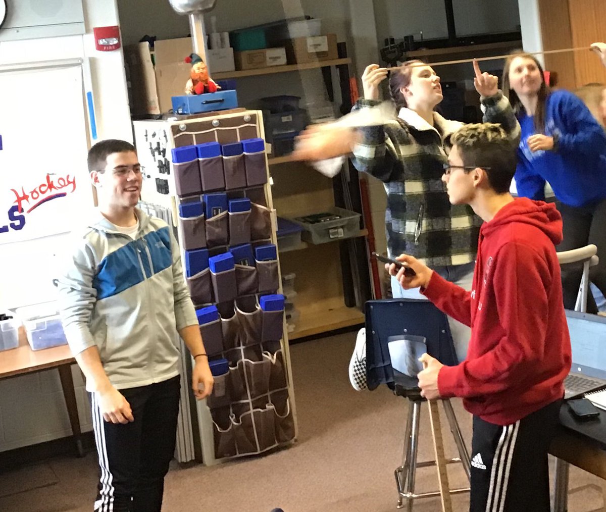 AWPhysics's tweet photo. 8th period Honors Physics is flying pigs! https://t.co/WsOK8ZmnYr