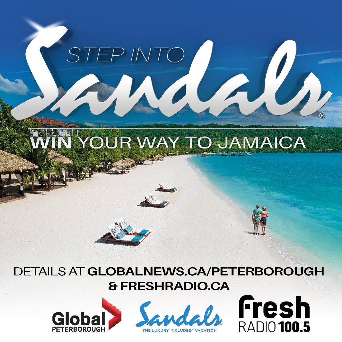 CWalker1015's tweet photo. Win Your Way To #Jamaica #SandalsSouthCoast w/ @1005FreshRadio, @GlobalPtbo and @SandalsResorts. Enter during #TheMorningShow #ChexNewsat6 and #FreshMornings w/ @petedalliday &amp; @dgups. #StepIntoSandals #CanadaLiveFromSandals https://t.co/VHDmzjgeAt… https://t.co/sKPJGztAQh