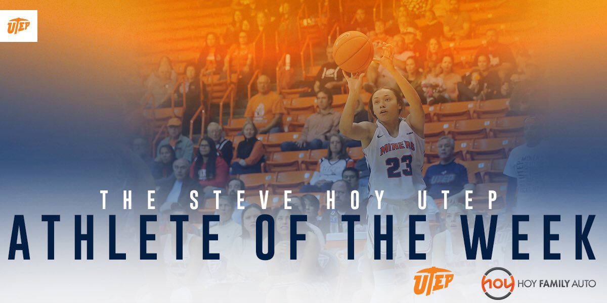 UTEPAthletics's tweet photo. 🏀 @UTEPWBB’s @ALEXAHOY is the Steve Hoy UTEP Athlete of the Week after scoring a career-high 22 points in the Miners’ 73-60 win at UTSA in their @CUSAWBK opener on Jan. 5. ⛏

UTEP returns to action at North Texas at 6 pm MT/ 7 pm CT Thursday.

#EPMAD
#LightThePick ✨ https://t.co/2N6kiLalmX