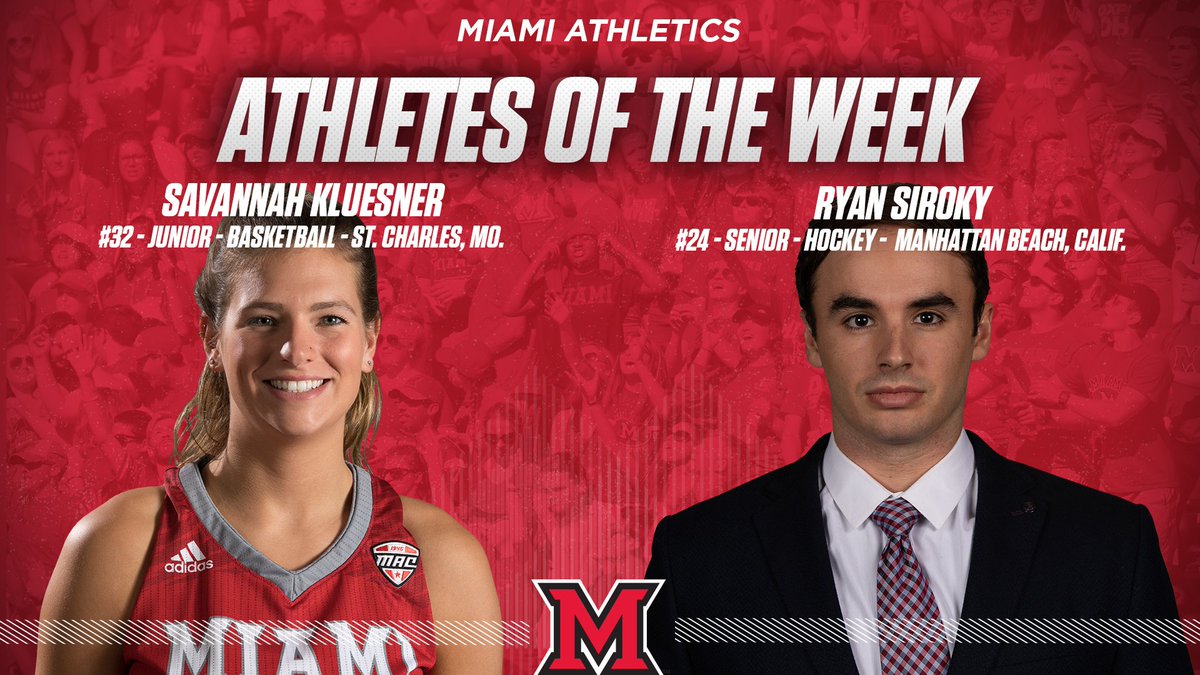 MiamiRedHawks's tweet image. Congrats to our Athletes of the Week @rsiroky24 and @skluesner32!

goo.gl/WBfW1G

#RiseUpRedHawks