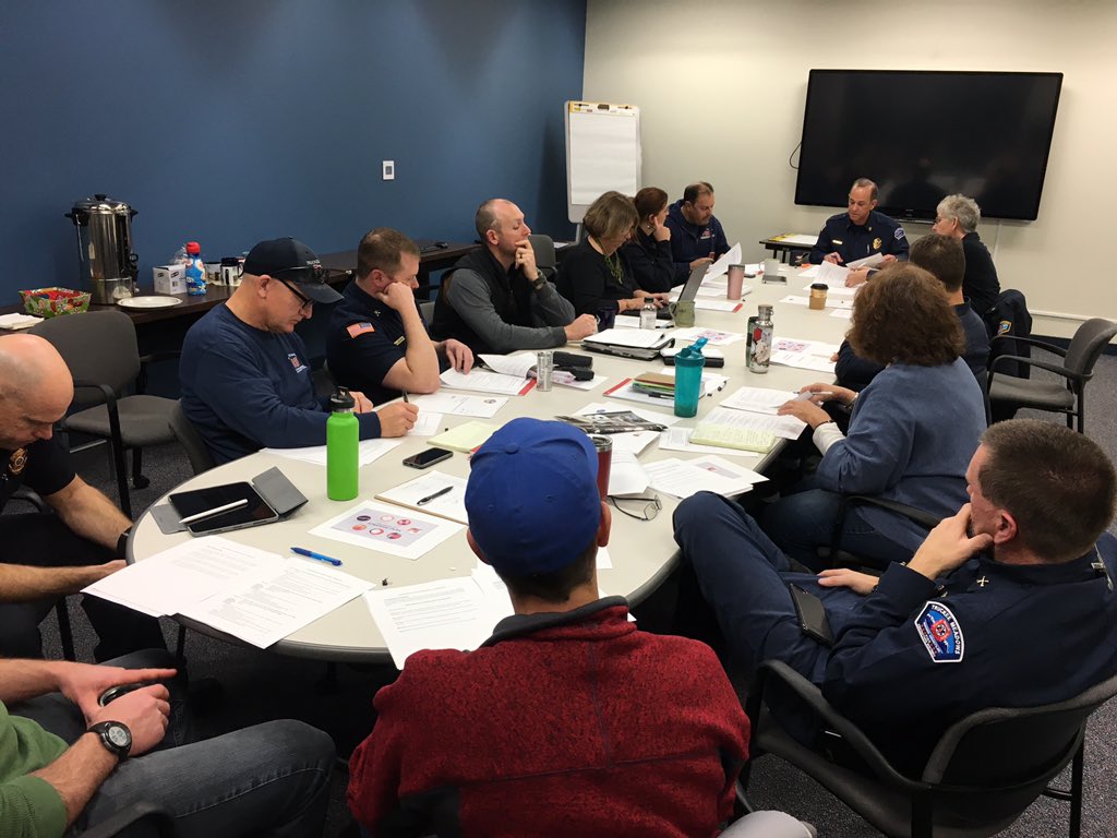 TMFPD's tweet photo. Today, @ChiefCharlieM lead the Fire District’s strategic planning session to better equip and prepare the organziation for future challenges and opportunities that lie ahead in the @washoecounty region. Productive discussions and input by all! 🚒 https://t.co/mrfNzyYVJR