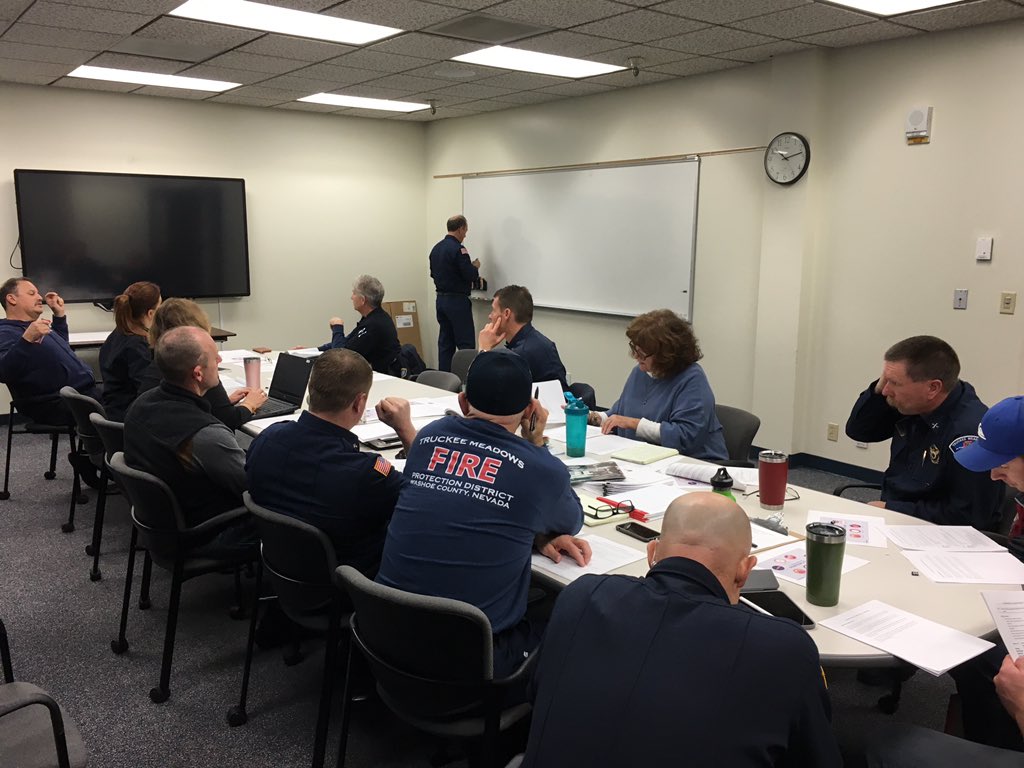 TMFPD's tweet photo. Today, @ChiefCharlieM lead the Fire District’s strategic planning session to better equip and prepare the organziation for future challenges and opportunities that lie ahead in the @washoecounty region. Productive discussions and input by all! 🚒 https://t.co/mrfNzyYVJR