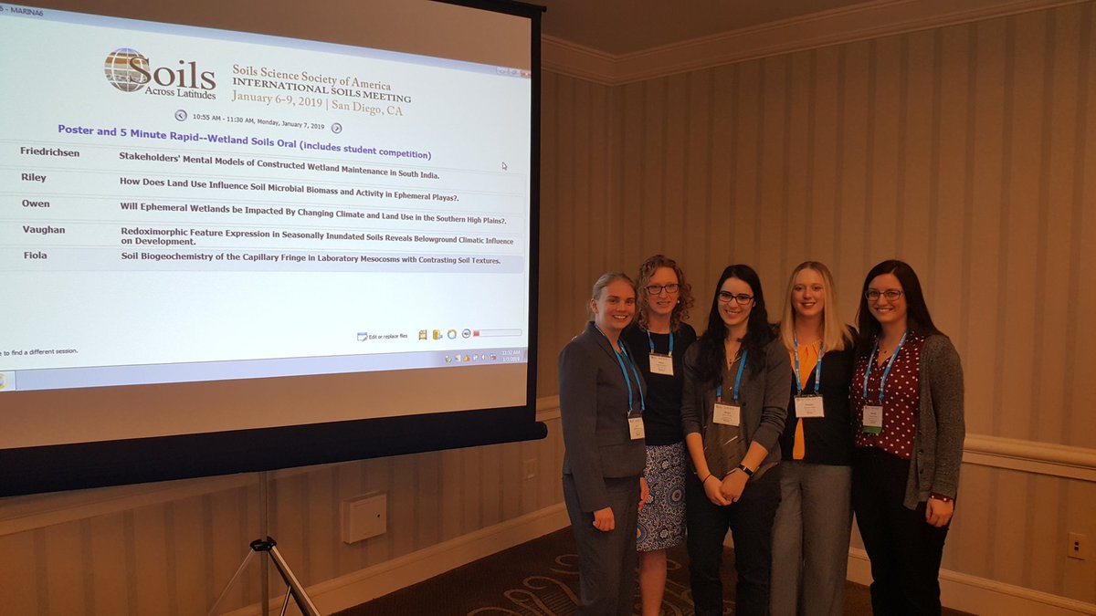 wetlandsoil's tweet photo. Amazing session featuring 5 #WomenInSTEM @SSSA_soils international meeting including several students. come learn more about their work at the poster session 4-6 today https://t.co/od40lFbmXs