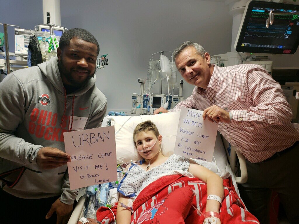 CoachUrbanMeyer's tweet image. God Bless our friend Landon Schultheis! All Buckeye!!!! Thx # ⁦@mikeweberjr⁩