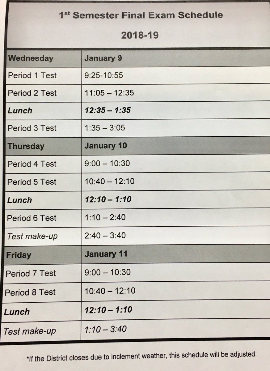 Ankeny_Hawks's tweet photo. Just a reminder that 1st semester final exams start Wed, Jan 9. https://t.co/eIrSOLncDS