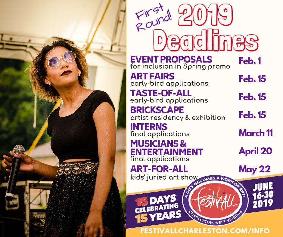 Calling ALL musicians, artists, students/interns! The 1st round of deadlines are just around the corner.

Apply to be part of our 15th year today!
festivallcharleston.com/info