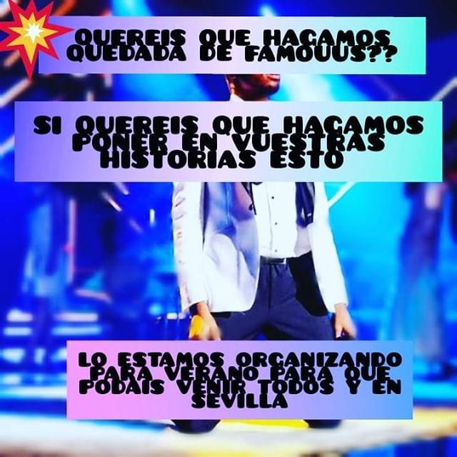 Famousasquad's tweet photo. ⭐ ATENCIÓN ⭐

👼🏿Se está organizando una quedada de @famousoOT2018 en Sevilla , os unis? 👼🏿

📢 MÁXIMA DIFUSIÓN 📢

#AskFamous 
#OTDirecto7ENE https://t.co/oMtJ6Ol8qP