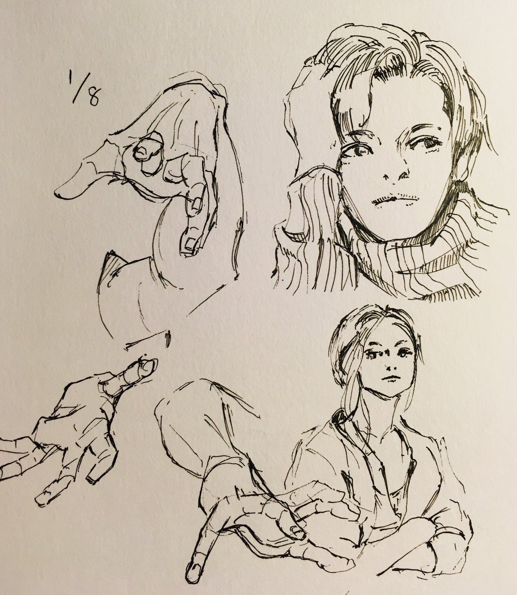 手って、パーツごとに細分化して理解しないと描くの難しいんで、やっぱり練習の題材としては良いんでしょうね 
