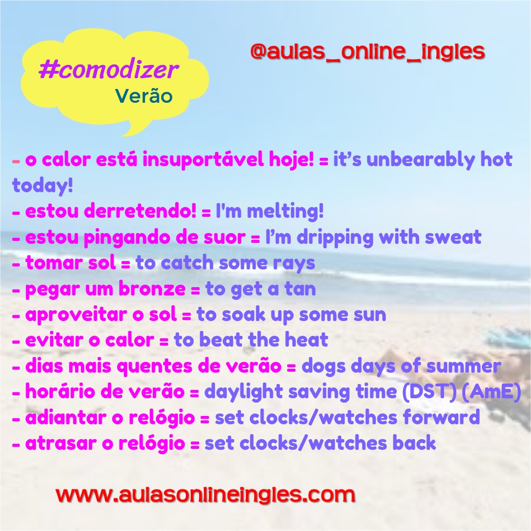 online_EngL's tweet photo. Are you melting?! #athandenglish #aulasonlineingles #teachersiljurado #aulasonline #aulasdeingles #elearning #inglesfluente #falaringles #aulaparticular #aprenderingles #cursodeingles #dicasdeingles #englishtips #englishteacher #inglês #comodizer #vocabulario #verão #teacherlife https://t.co/GdwngWaCNj