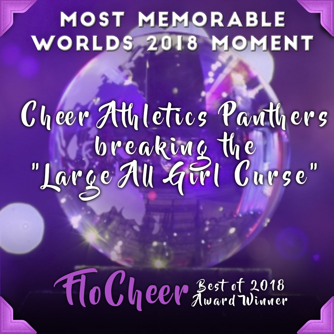 FloCheer's tweet photo. Congratulations to @CA_pantherBABS on your win for "Most Memorable Worlds 2018 Moment!" π #BestofFlo https://t.co/vnO7HiJCbI