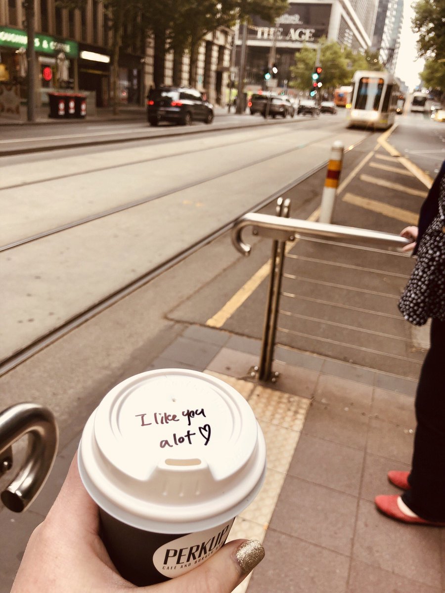 Appreciate this little Tuesday mornin pep up on my coffee lid ☕️