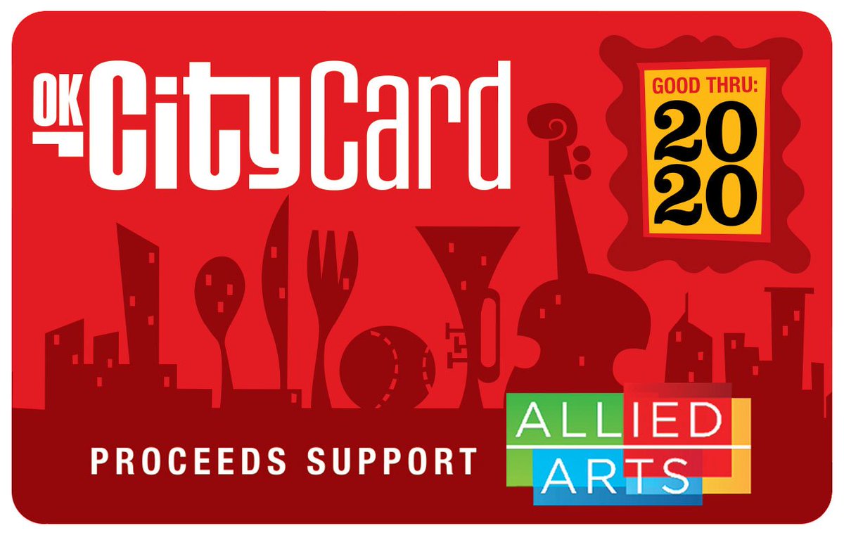 Welcome to our 2019 OKCityCard Partners! Read about our new partners here: ow.ly/3gf330ndY6u As we transition updates from this handle, follow <a href="/AlliedArtsOKC/">Allied Arts</a>  on Facebook, Twitter, and Instagram for info about the upcoming MOBILE APP launch, business features and more!