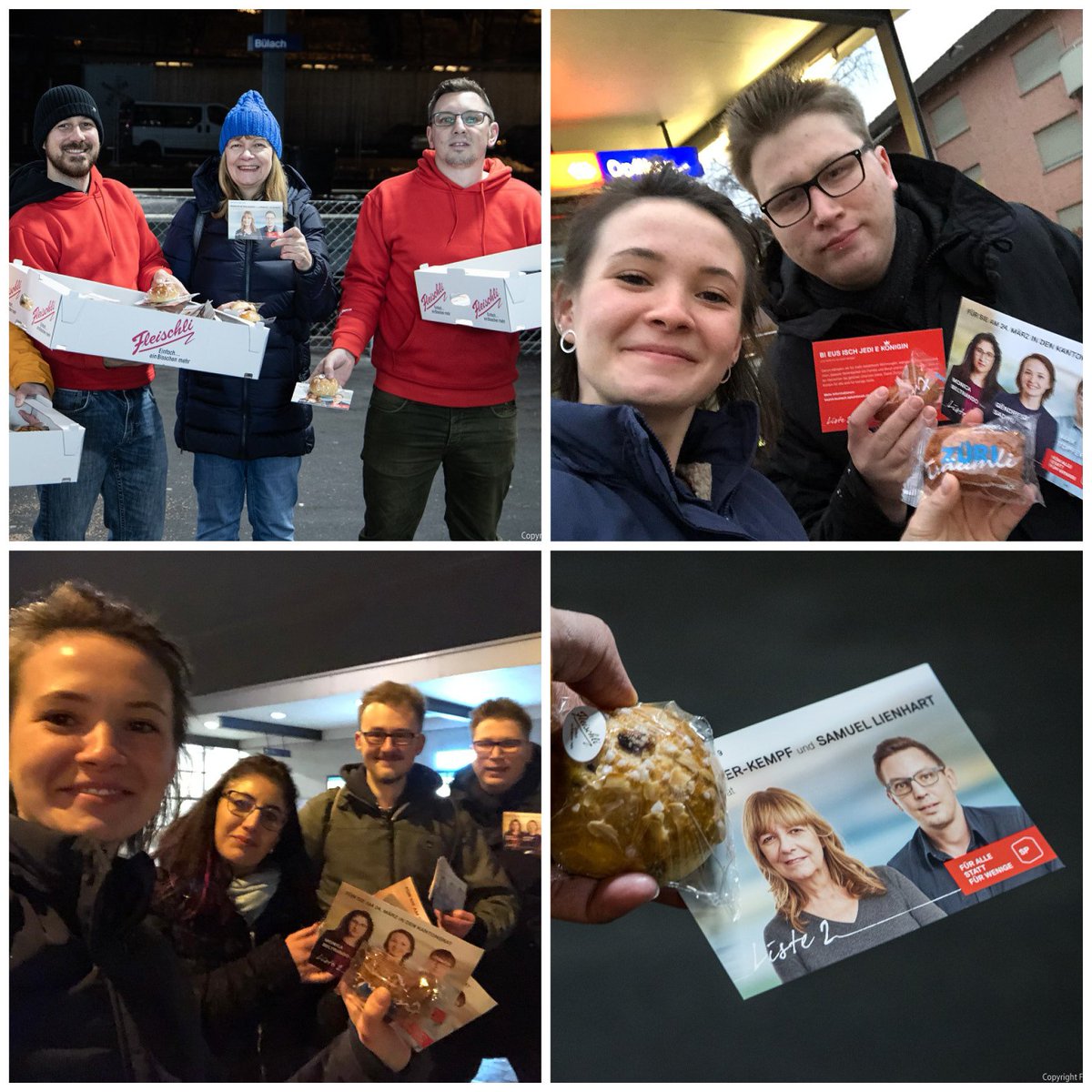Trotz der Kälte waren wir heute an verschiedenen Orten im Bezirk und haben unsere Dreikönigskuchen verteilt. Herzlichen Dank an die fleissigen Wahlkämpfer*innen! 💪