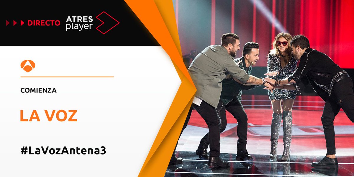 Comienza el mayor espectáculo de la televisión ahora en Antena 3 y <a href="/Atresplayer/">atresplayer</a>. Sigue el estreno de <a href="/LavozAntena3/">La Voz</a> en directo y comenta con #LaVozAntena3  atres.red/s96ah1580