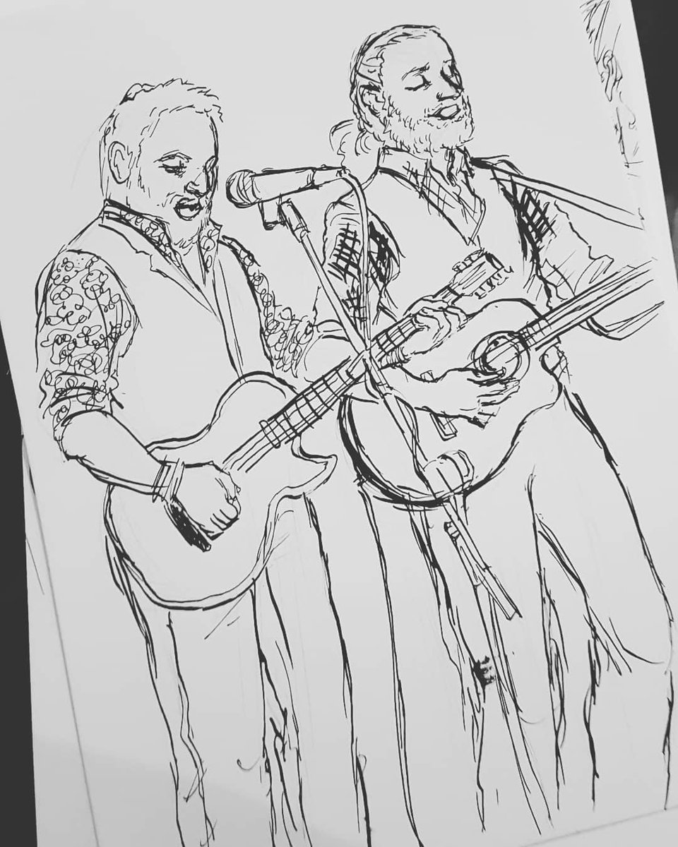 DomDuongArt's tweet photo. Awesome gig last night with @sound_refuge at the @RustyBucketPub! I want to do more #liveillustration, so had a stab last night with my new dip pen and fineliners #illustration #illustrator #liveillustrator #eventillustration #eventillustrator #blackandwhiteart #eventartist https://t.co/ErENObewq2