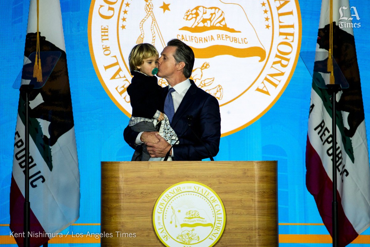 kentnish's tweet photo. Young Dutch clearly stole the show. Today, #GavinNewsom was sworn in as the 40th Governor of the State of California. #CAPolitics #CAInauguration https://t.co/0LGr3dR477