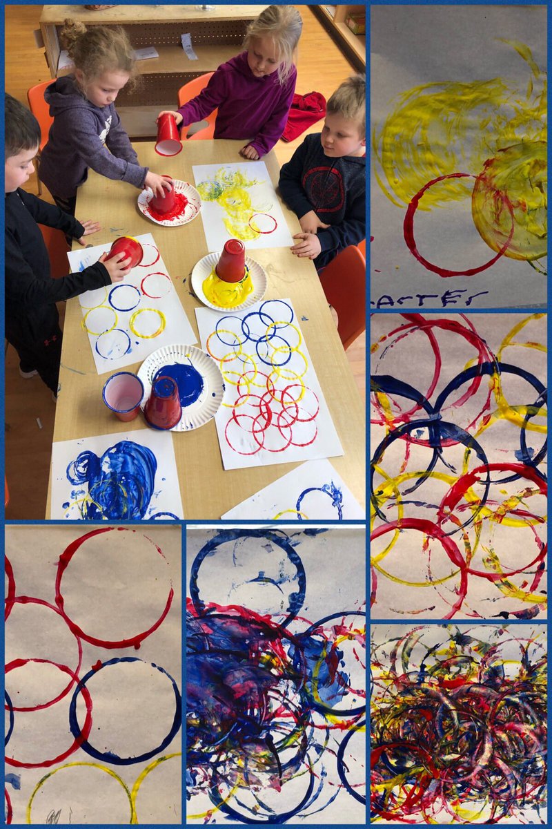 The simplicity of painting with cups and primary colours