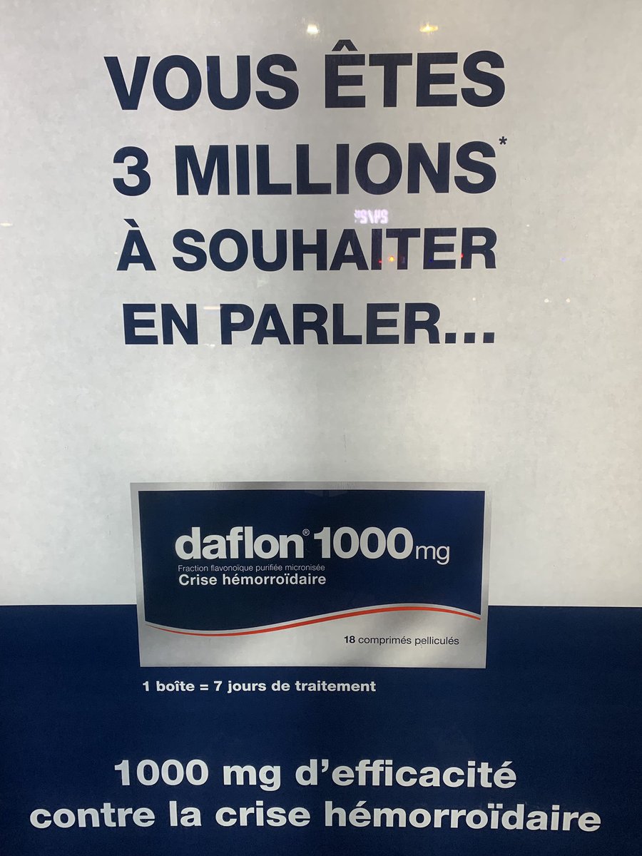 AdVinciCode's tweet image. Selon un sondage Daflon, 3 millions de français ont mal au cul.