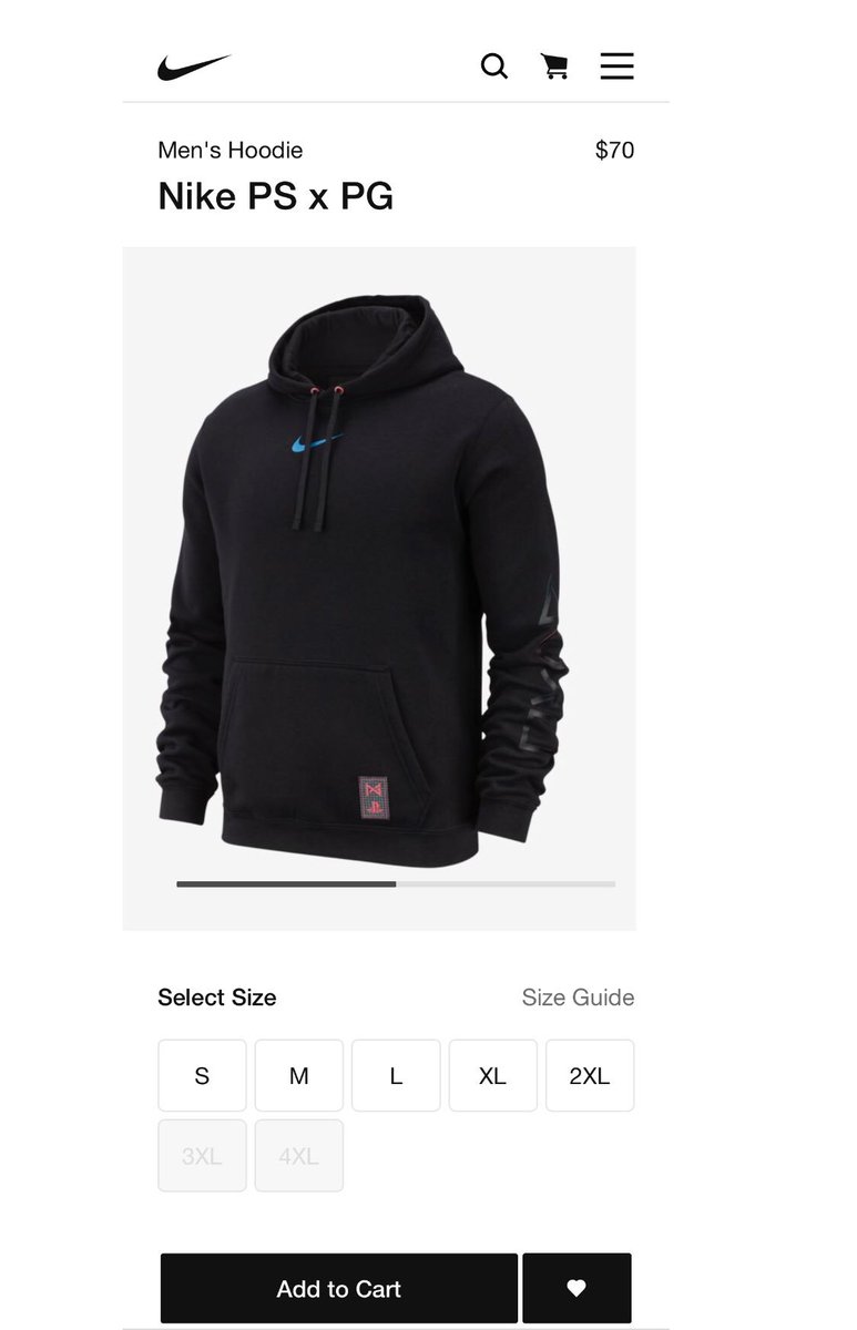 nike ps x pg men's hoodie