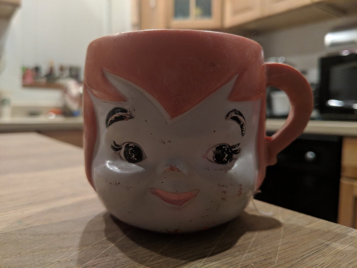trashyleesuh's tweet image. Today's #FunADay inspiration? My favorite childhood mug. Sewing it now. Look for my sloppy end result over at Instagram.com/trashyleesuh in a little.
