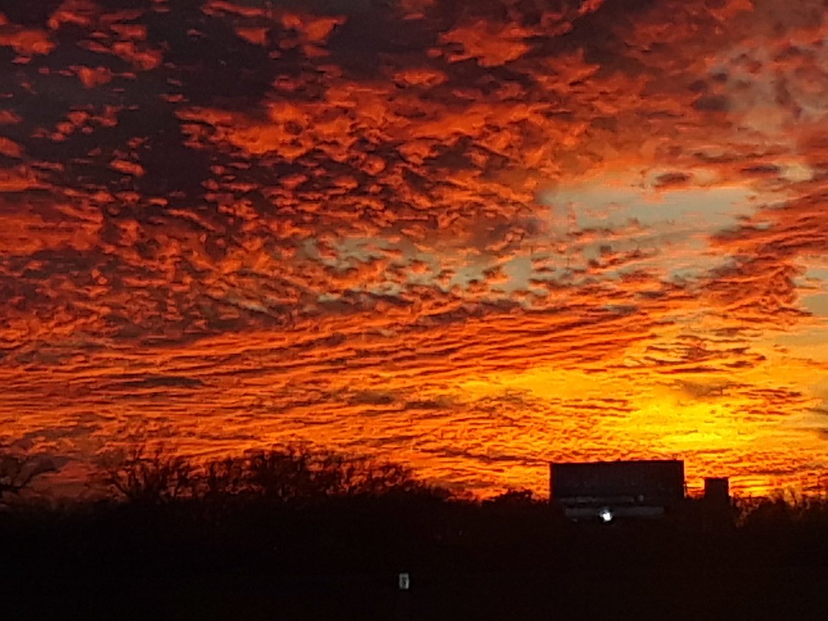 DangerousTechn2's tweet photo. Weird sunset today. Looks like I'm on a different planet. Sunsets never looked this way when I was a kid. https://t.co/Ezm7GitSs1