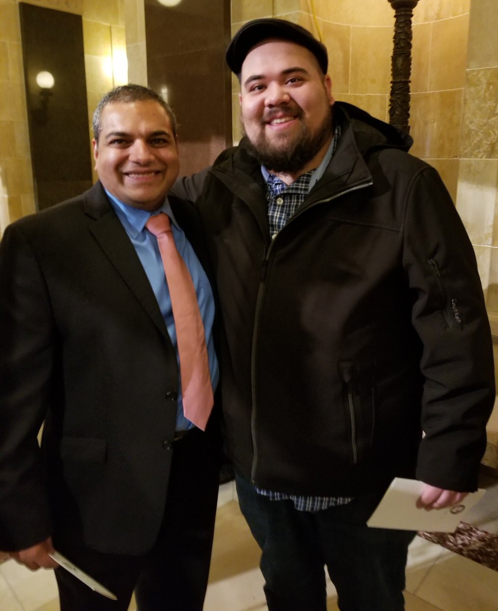 YogeshChawlaWI's tweet photo. Fun running into @FabiForRacine today at the inauguration. #OurWisconsinOurValues https://t.co/VrvVTOHaq8