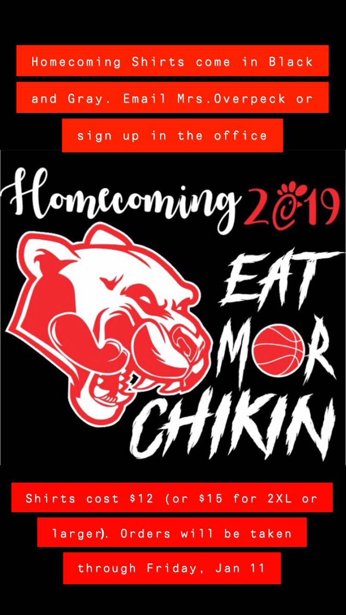 rivertonparkesc's tweet photo. We are collecting orders for the 2019 winter homecoming shirts! See the attached flyers or contact @RutanTJ for more information! https://t.co/MzGFjNuG0K