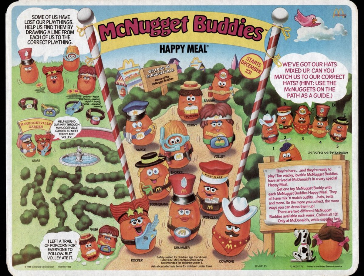 80s FAST FOOD Item of the Day:  McDonald’s McNugget Buddies Tray Placemat (1988)

Don’t forget to Visit THE #1 Website on the Internet:
80sThen80sNow.com

#Mcdonalds #McNuggetBuddies #Toys #FastFood #Food #Breakfast #Lunch #Dinner #BurgerKing #Wendys #Retro #1980s #80s