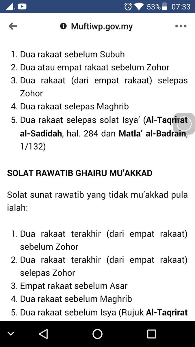 تويتر امير عاطيف على تويتر Solat Sunat Rawatib 5 Yang Atas Tu Muaakkad Sangat Dituntut 5 Yang Bawah Tu Ghair Muakkad Tidak Dituntut Ayuh Kita Amalkan Sumber Fb Mufti Wp Https T Co Oqbtemuiew