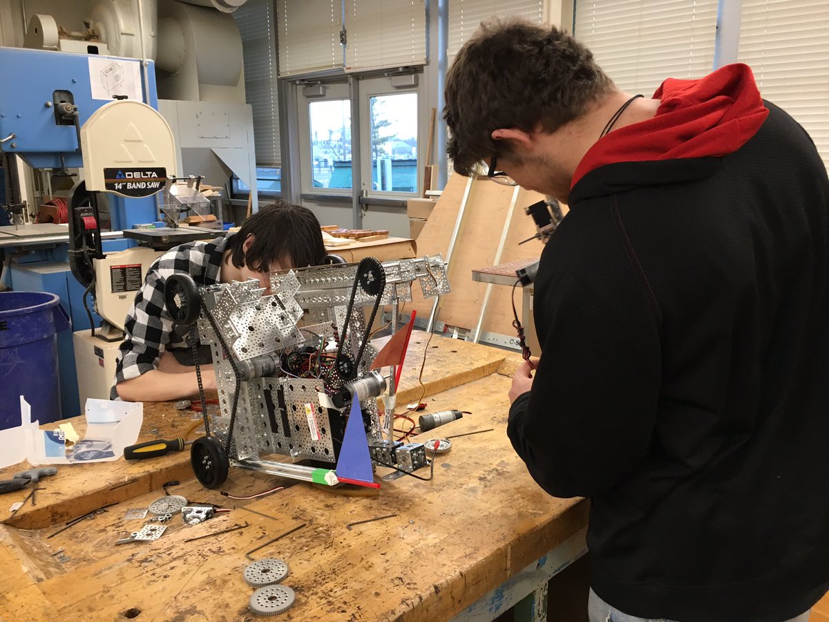 Doing some fixing to the damages from falling over during last competition.