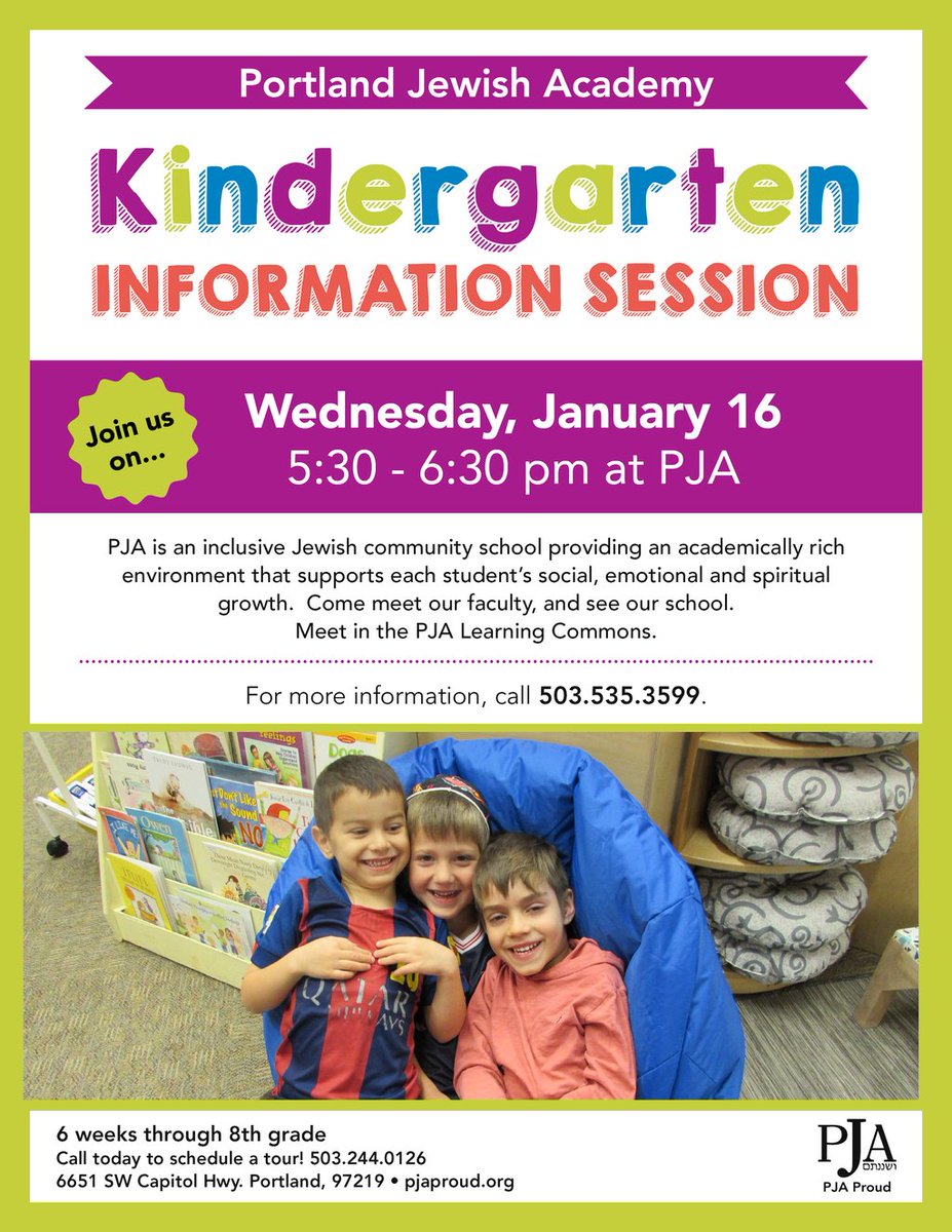 Are you the parent of a rising kindergertener? Join us at our upcoming Kindergarten Information Session to learn how PJA's program guides children to think for themselves and work for the world. #ThinkForYourselfWorkForTheWorld