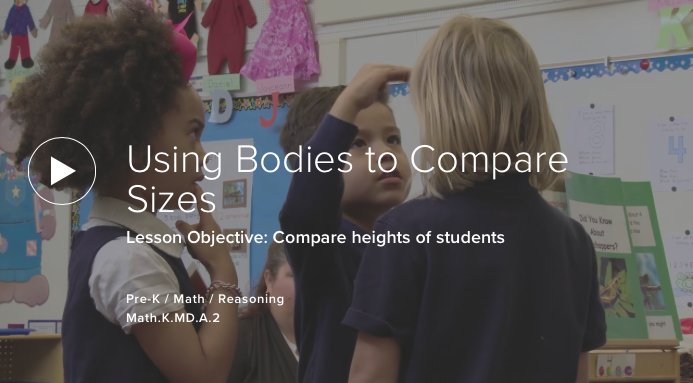 DREMEmath's tweet image. Young children love to compare sizes, &amp;amp; develop understandings of measurement as they do. In this @DREMEmath &amp;amp; @TeachingChannel video, children use their bodies to measure &amp;amp; compare. What happens when someone stands on tip toes? #earlymath #STEMstartsearly bit.ly/2LXXl7r