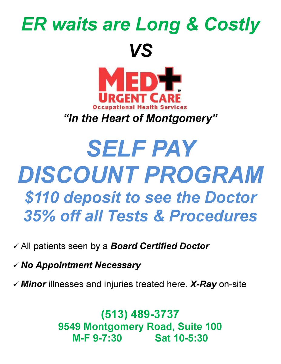medplustesting's tweet image. MED+ Urgent Care - medplusurgentcare.com