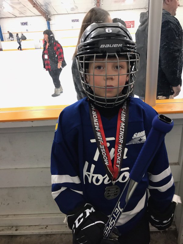 relic_44's tweet photo. If you know Mason, you know he is rarely not smiling. This picture is after a crushing defeat in the A final game in Moose Jaw tournament. The lessons these kids learn win or lose are so valuable. Love watching him play hockey. #Wildthunder #smilemason #prouddad https://t.co/l932UNNLrI