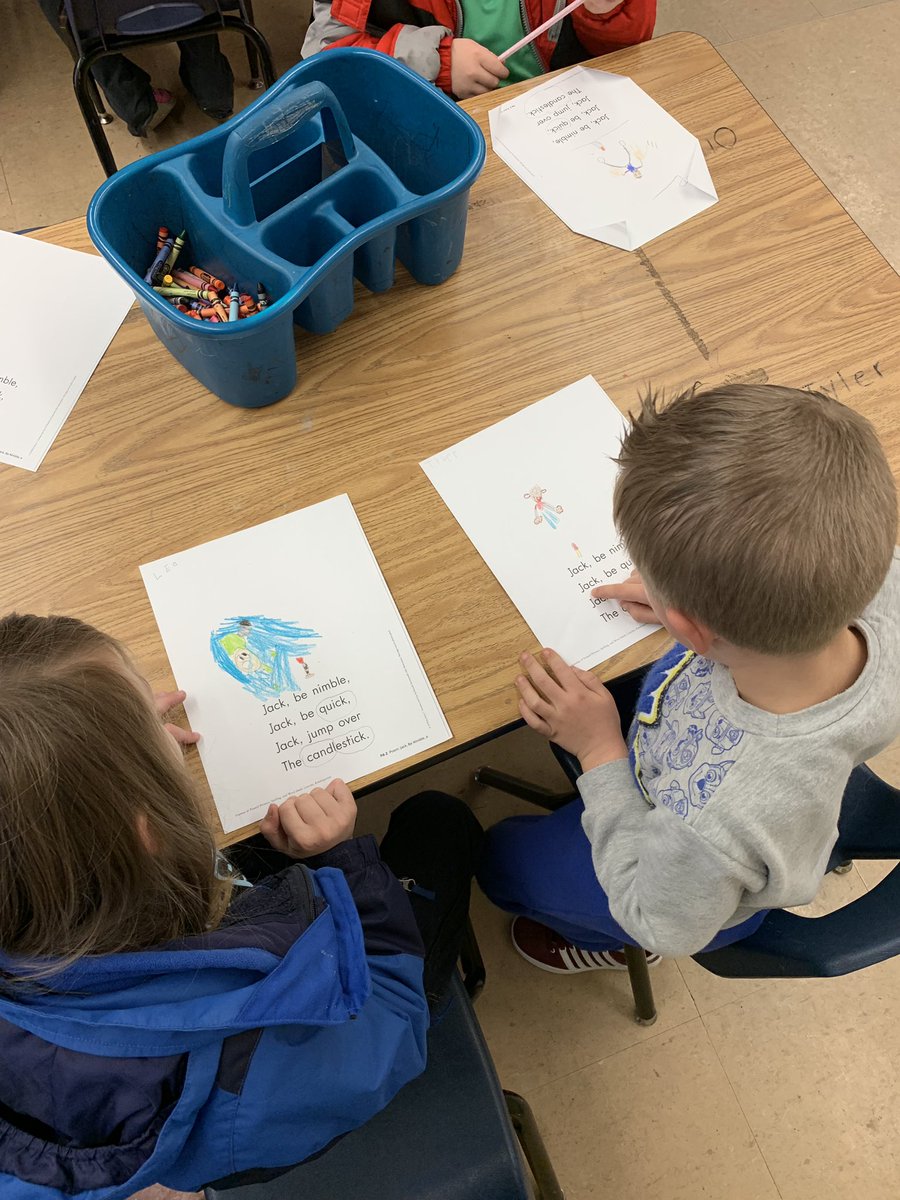 TheTeacherTracy's tweet photo. Today Ss in #TeamTracy studied rhyming words by reading poetry and circling words they thought rhymed @officialSPS @R12Sps #iteachk #jackbenimble https://t.co/Dn85LS78Fl
