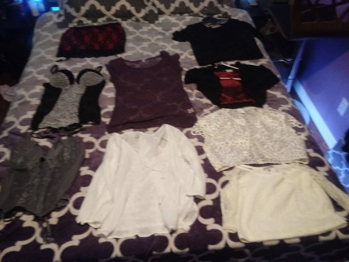 $70 =  3 dresses, 3 skirts, 6 tops, 2 camis, 1 garter, a pair of #charlotterousse #heels. Thanks @GoodwillIntl<a href="/tag/heels"class="tags"><span>#heels</span></a><a href="/tag/whoredrobe"class="tags"><span>#whoredrobe</span></a><a href="/tag/charlotterousse"class="tags"><span>#charlotterousse</span></a><a href="/tag/sluttino"class="tags"><span>#sluttino</span></a>