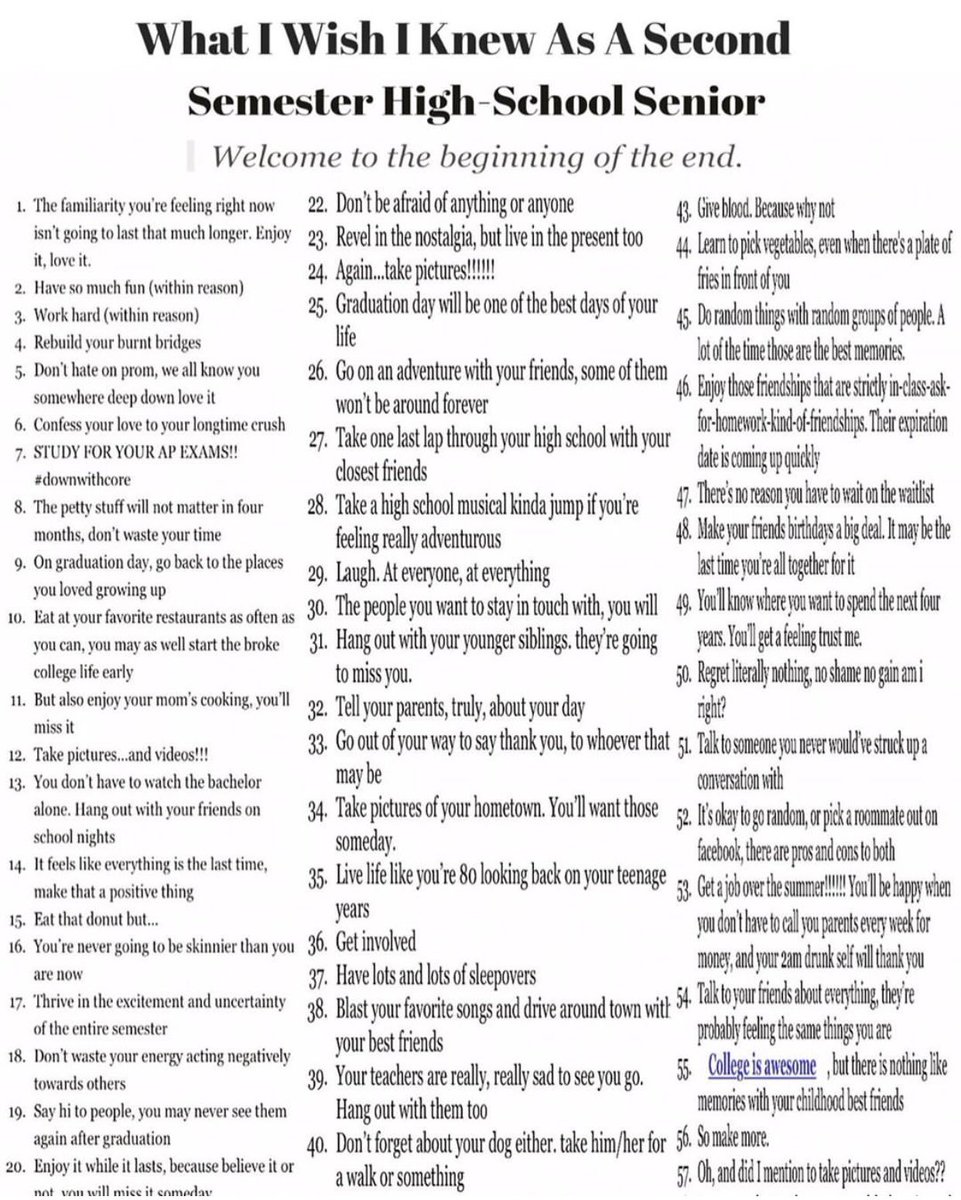 2019exec's tweet image. Class of 2019, keep these things in mind for our last 83 days. 💛🖤