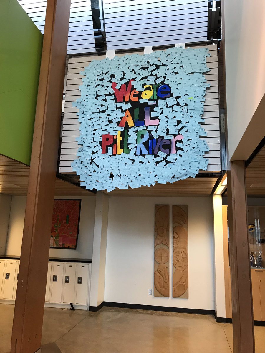 We are all Pitt River - we have everyone represented on this banner! Happy 2019!  Wrapping up our Inclusion value focus and excited to start the year on Happiness!! <a href="/sd43bc/">School District 43</a> #pittriverisawesome