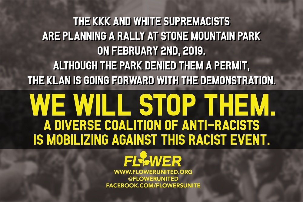 Orlando Antifa (@orlandoantifa) on Twitter photo ALERTA, ALERTA, ANTIFASCISTA!
Calling on all comrades of brave heart and good conscience, the KKK are rallying in Stone Mountain Park, GA. An anti-racist coalition, <a href="/flowerunited/">F.L.O.W.E.R.</a>, is mobilizing to defend the community. All out! #NoPasaran itsgoingdown.org/allout-against… ALERTA, ALERTA, ANTIFASCISTA!
Calling on all comrades of brave heart and good conscience, the KKK are rallying in Stone Mountain Park, GA. An anti-racist coalition, <a href="/flowerunited/">F.L.O.W.E.R.</a>, is mobilizing to defend the community. All out! #NoPasaran itsgoingdown.org/allout-against…