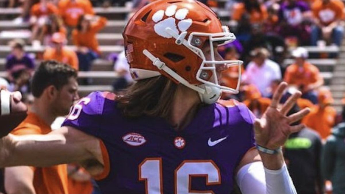 patriotslaxclub's tweet photo. It’s impossible to believe that with this hair, Trevor Lawrence never played lacrosse. #flowgoals #cheeringfortheflow https://t.co/5D24ULeWVS