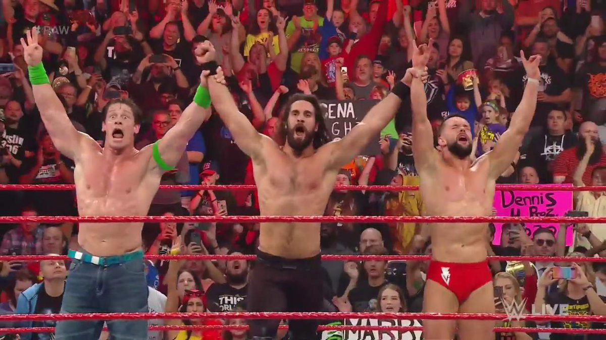 Raw results: Seth Rollins, John Cena \u0026 Finn Balor vs. Bobby Lashley, Drew  McIntyre \u0026 Dean Ambrose https://t.co/xDruoAsI7G, image size:1200x675