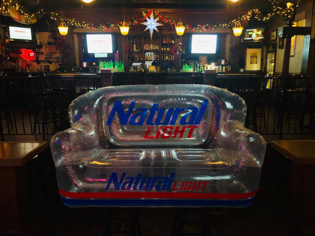 Stop in and buy a tray of beer for a chance to win this inflatable couch!!