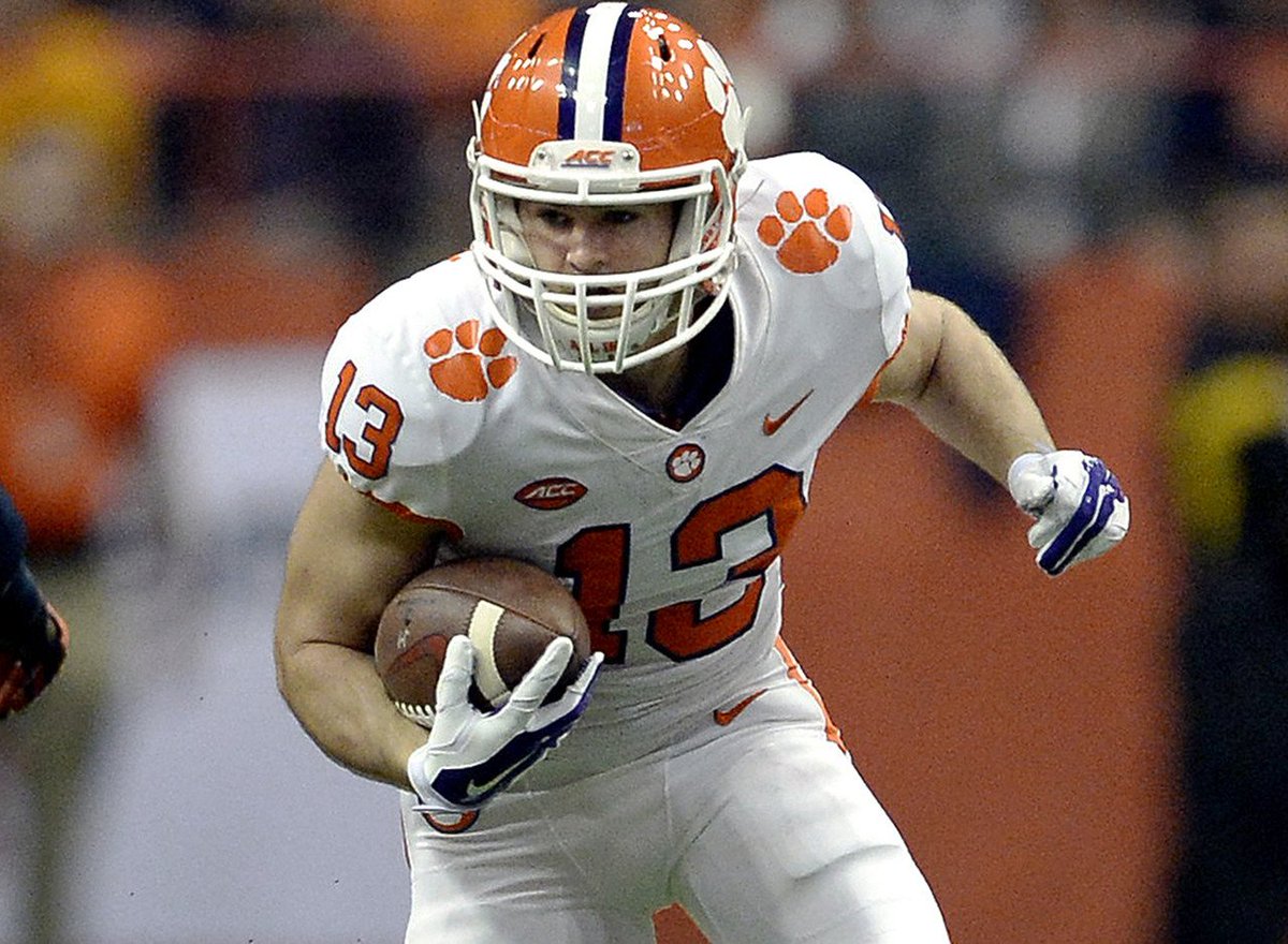 Scholarship offers that 5-10, 160 lb Hunter Renfrow got out of high school:

Appalachian State
Furman
Wofford
Charleston Southern
Presbyterian
Gardner Webb

He'll leave Clemson with record for most consecutive games with a reception (43) &amp; 5th all-time in receptions.

Remarkable.
