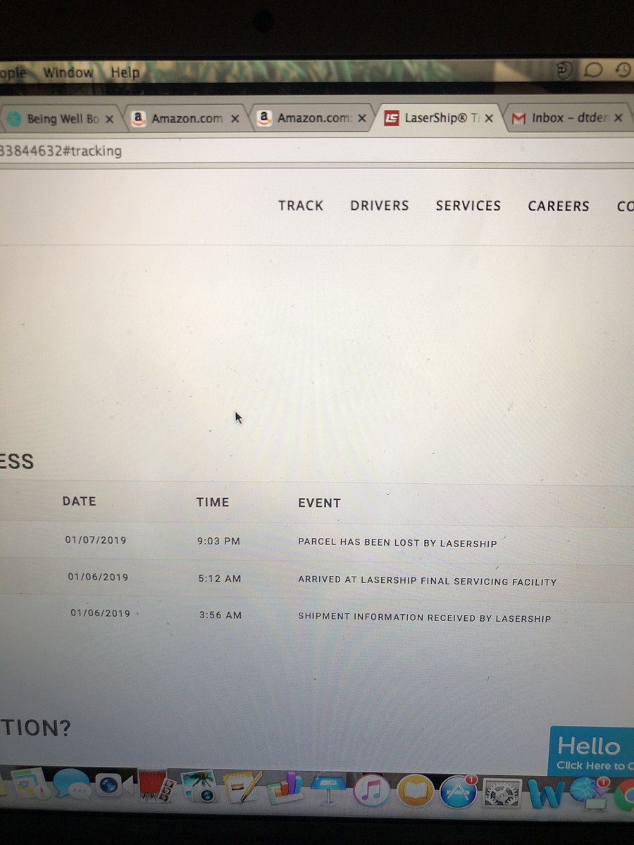 dtdeneefe's tweet photo. @LaserShipAssist @amazon @LaserShip @AmazonHelp I’ve talked to two customer service reps today. “Parcel has been lost by LaserShip” and item is no longer in stock at Amazon. https://t.co/8P7pdXqfKw