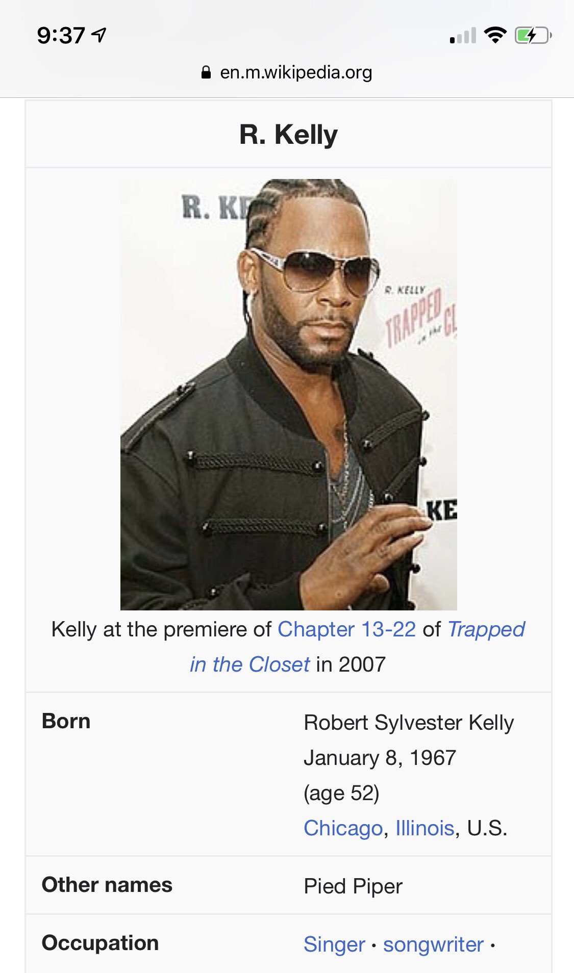 So who s going to wish R. Kelly a happy birthday tomorrow.    