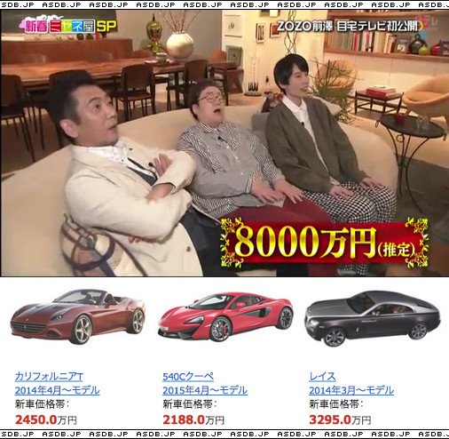 ZOZO社長の前澤友作さん, フェラーリ, マクラーレン, ロールスロイスが