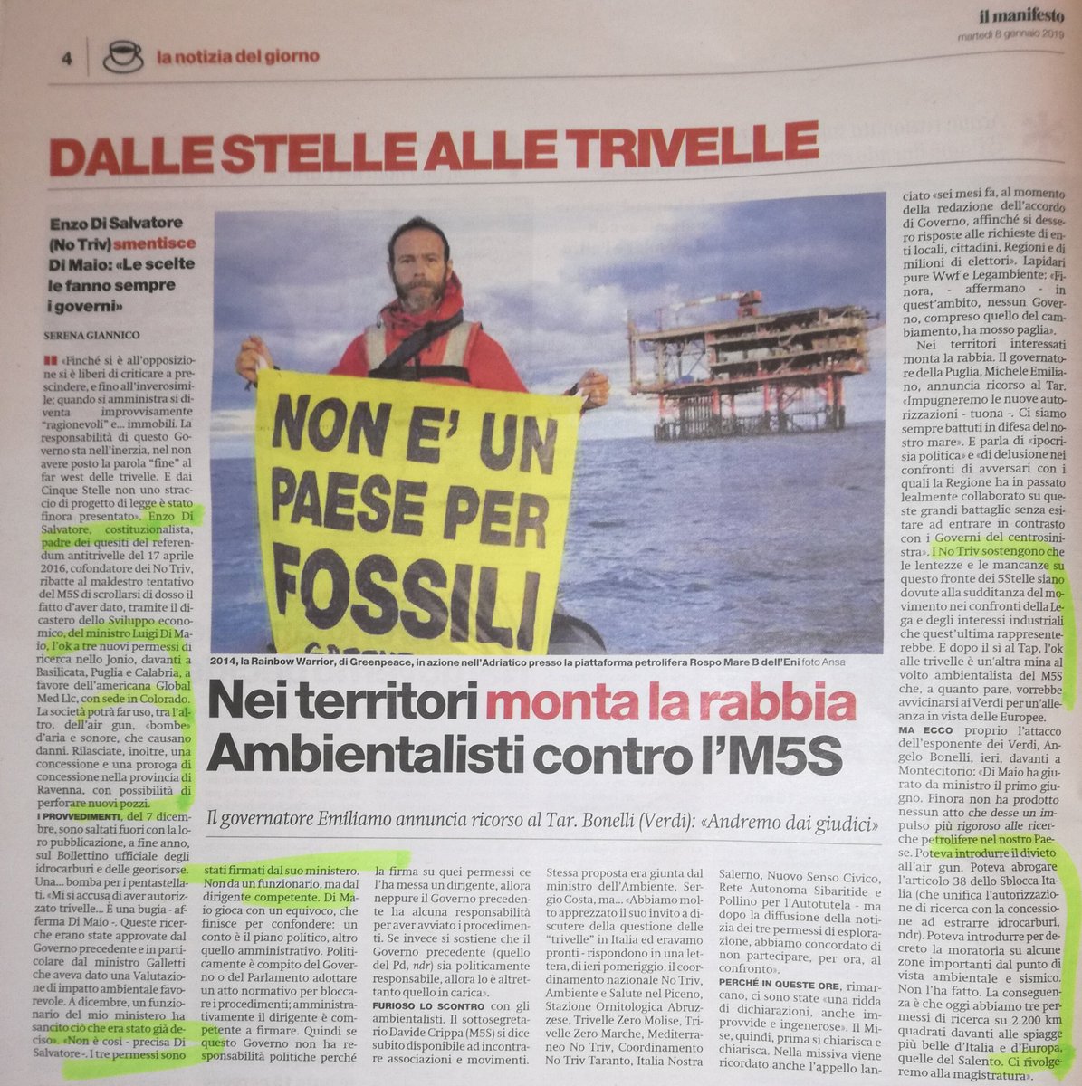 saveriolakadima's tweet photo. .@EnzoDiSalvatore 
Enzo di Salvatore:« Non è così-precisa Di Salvatore-, i tre permessi sono stati firmati dal suo ministero»
Il Costituzionalista Di Salvatore smentisce Di Maio.
#trivelle #NoTriv 
Oggi su @ilmanifesto https://t.co/cNtfO6uqos