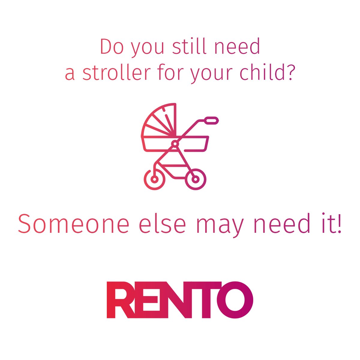 ⚡️⚡️ If you want to keep the stroller “just in case”, there is no need to keep it lying around useless. List it on RENTO‼️

 ➡️ rento-app.io

 #Rento #App #RentoApp #Blockchain #Sharing