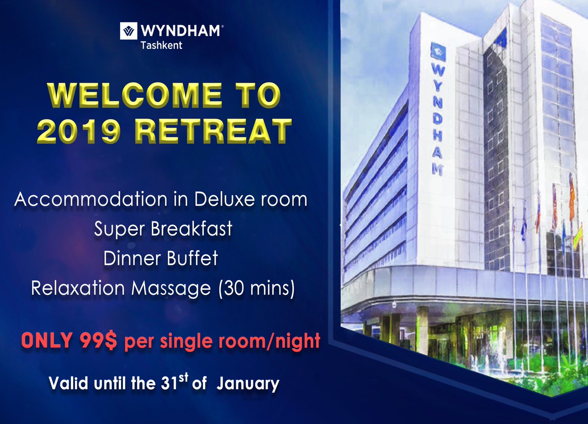 Wyndham_Tash's tweet image. Prolong your winter holidays and enjoy  Special Offer till the end of January!
⠀
Free upgrade to deluxe room, international breakfast, exquisite dinner and relaxing massage for only $99 per single room/night.