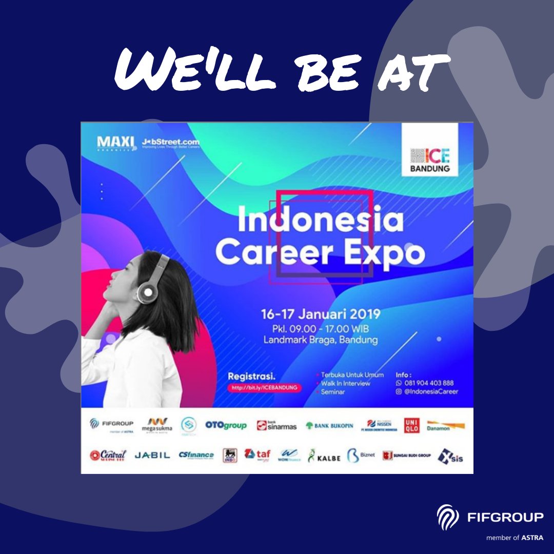 FIFCLUB's tweet photo. Hello young talents, mark your calendar! We’ll be at INDONESIA CAREER EXPO - BANDUNG 16-17 Januari 2019
Pkl 09.00 - 17.00 WIB
Gd. Landmark Braga, Bandung
Note :
- WAJIB Registrasi Online untuk akses masuk ke acara (GRATIS) di https://t.co/Eui8lbqVZA https://t.co/Met2SBpYJH